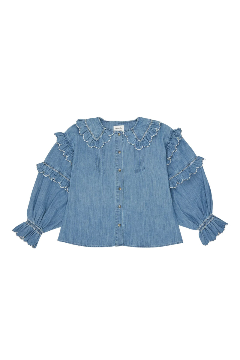 Phoebe Blouse - Washed Indigo