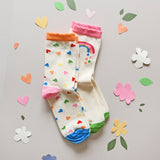 Rainbow Hearts Kids Socks 2-Pack 3-5yr