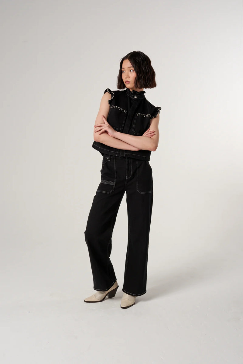 Elodie Full Length Jeans - Black Denim