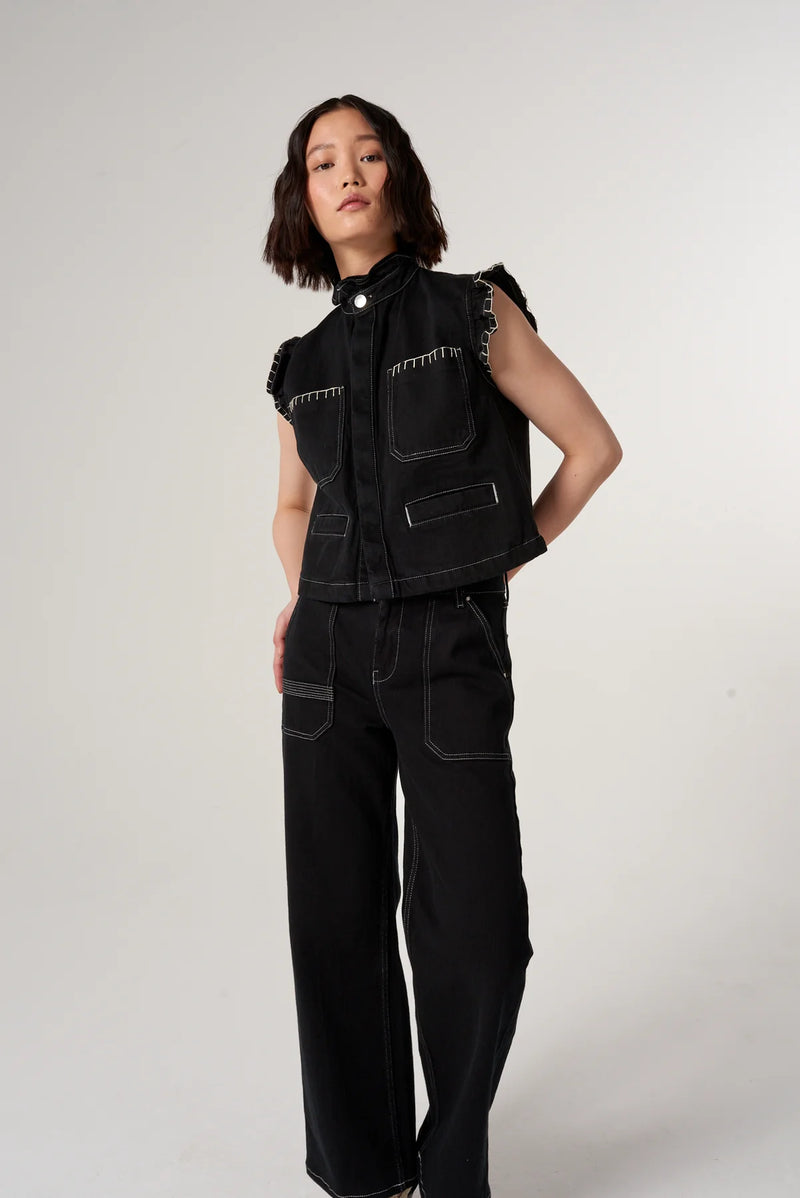 Elodie Full Length Jeans - Black Denim