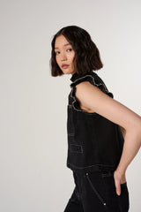 Pablo Waistcoat - Black Denim