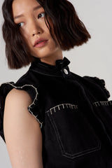 Pablo Waistcoat - Black Denim