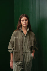 Pearl Short Sleeve Jumpsuit - Khaki