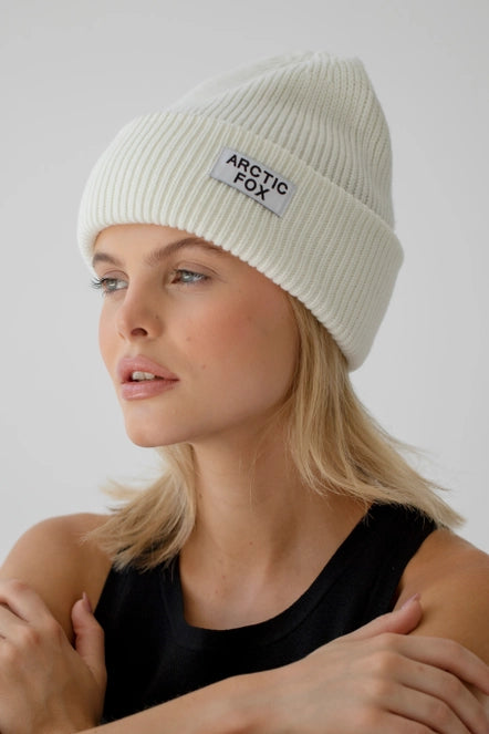 Recycled Bottle Beanie Hat - Winter White