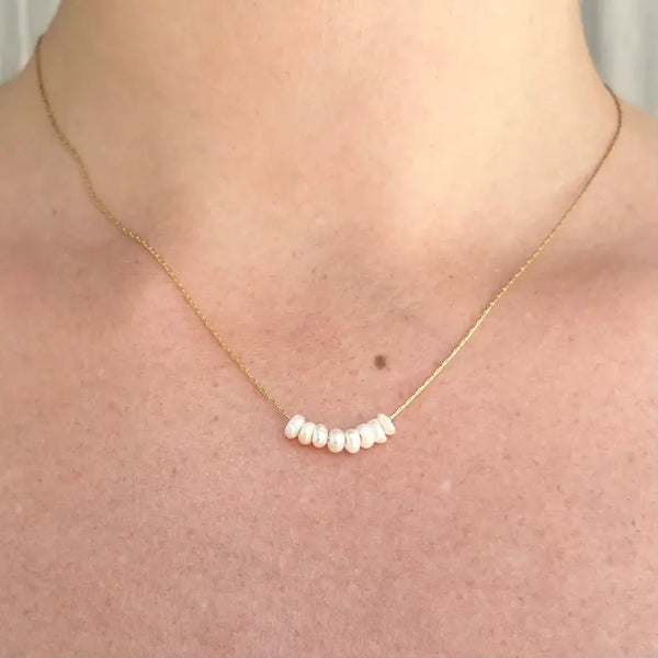 Gold Plated Pearl Necklace 18k