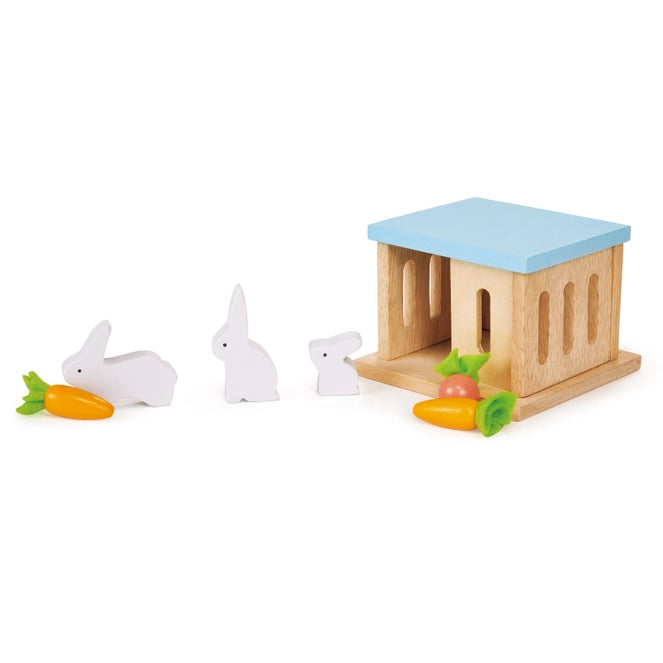 Wooden Rabbit Hutch Pet Toy Set