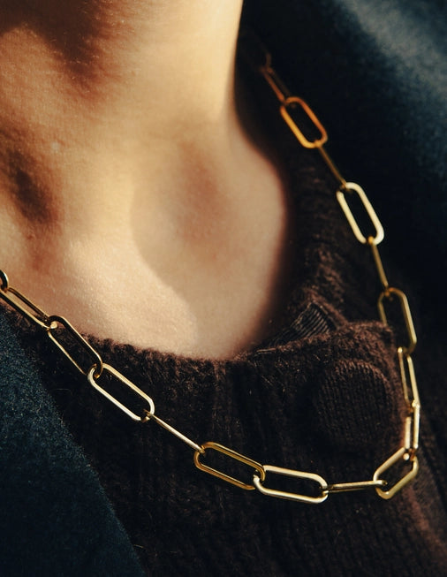 Chunky Chain Link Necklace  - Gold