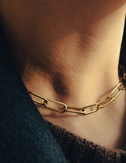 Chunky Chain Link Necklace  - Gold