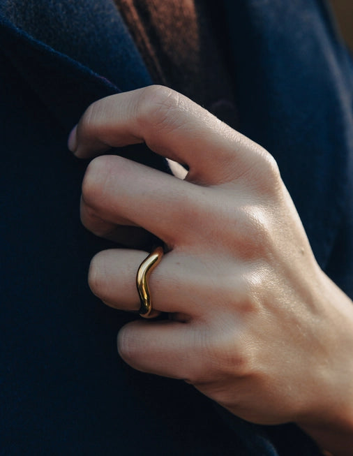 Chunky Irregular Band Ring - Gold