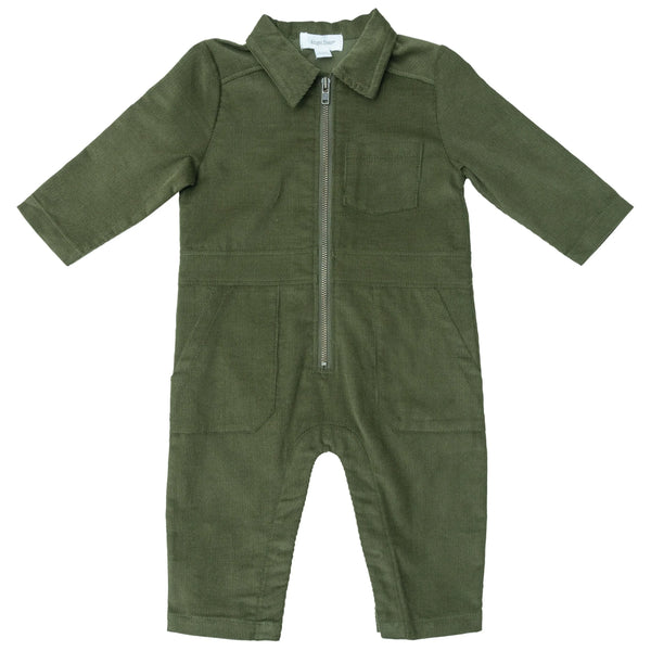 Green Corduroy Baby Jumpsuit