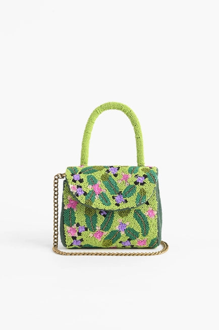 Green Floral Embroidered Bag
