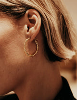 Large Entwined Latch Hoop Earrings - Gold
