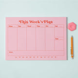 Weekly Planner Pad A4 - Pink & Red