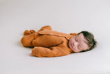 Newborn Knit Cardi & Footed Leggings Set - Brick Red