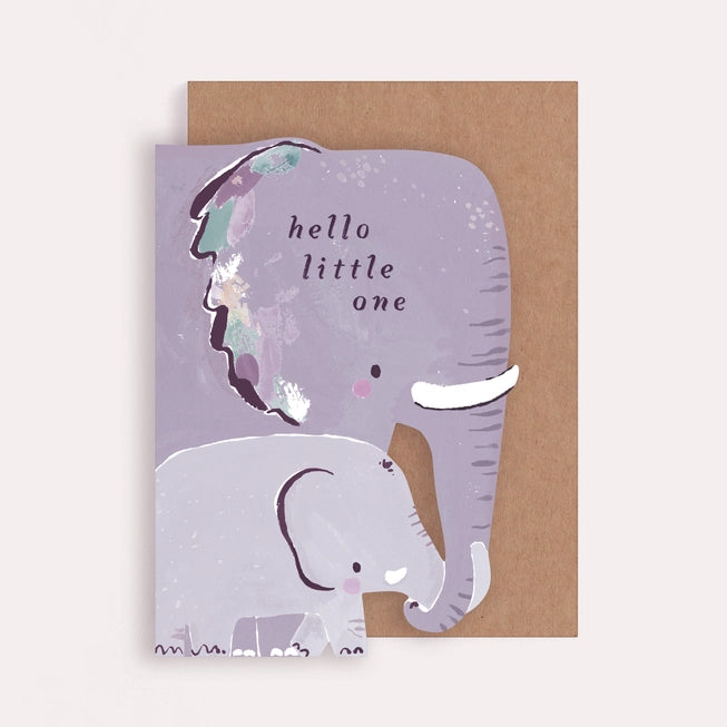 Hello Little One Elephant New Baby Card