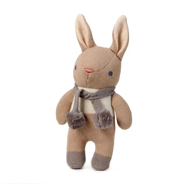 Bunny Rattle - Taupe and Grey