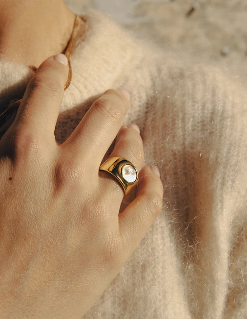 Shell Band Ring - Gold