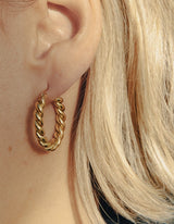 Small Twist Hoop Earrings - Gold