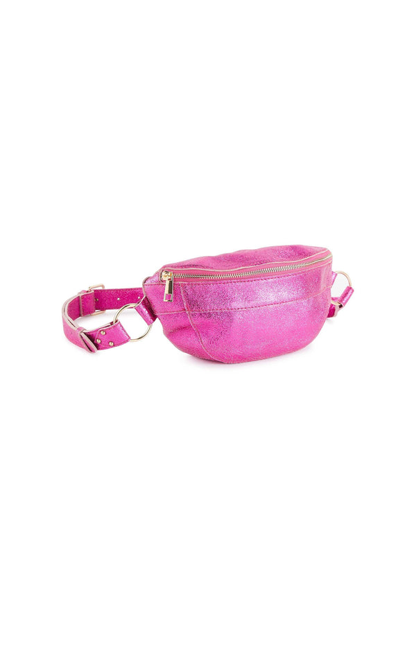 Pink  - Metallic Banana Bag