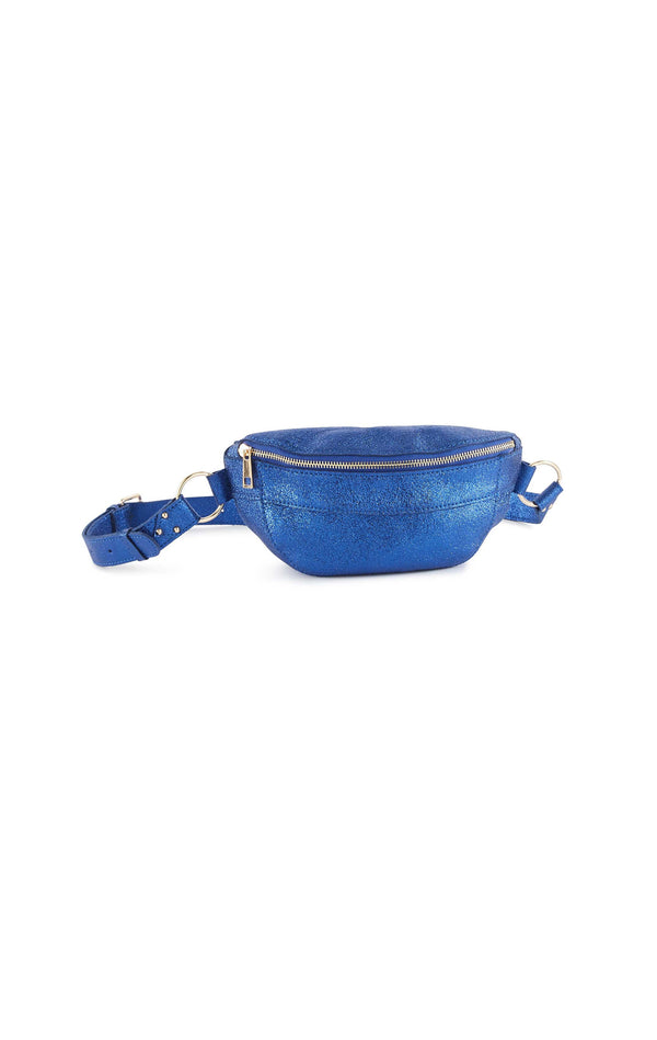 Blue - Metallic Banana Bag