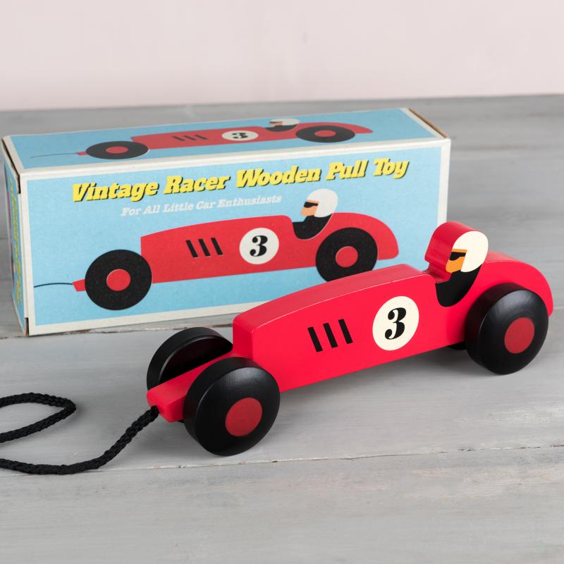 Vintage Racer Wooden Pull Toy