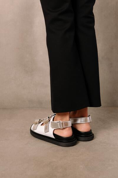 Harper Shimmer Silver Sandals - Bright White