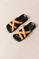 Slip On Cross Sandals - Tangy Orange