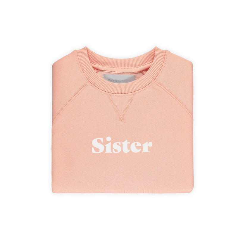 Coral Pink 'Sister' Sweatshirt