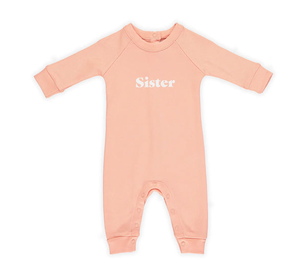 Coral Pink 'Sister' Babygrow