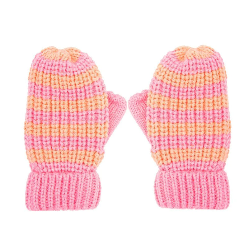 Happy Days Stripy Knitted Mittens