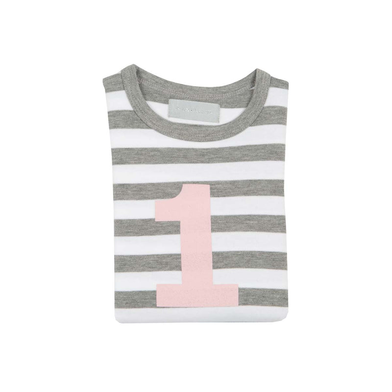 Grey Marl & Pink Number Tee 1-4