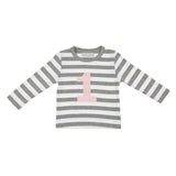 Grey Marl & Pink Number Tee 1-4