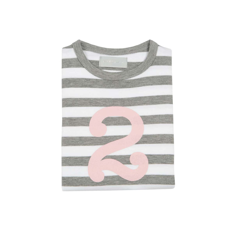 Grey Marl & Pink Number Tee 1-4