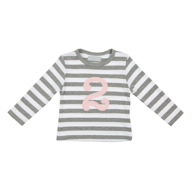 Grey Marl & Pink Number Tee 1-4