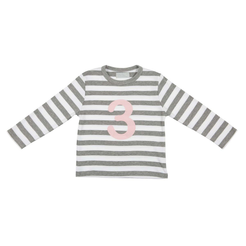 Grey Marl & Pink Number Tee 1-4