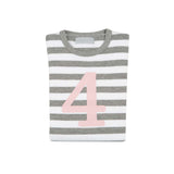 Grey Marl & Pink Number Tee 1-4