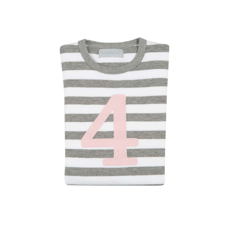 Grey Marl & Pink Number Tee 1-4