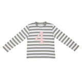 Grey Marl & Pink Number Tee 1-4