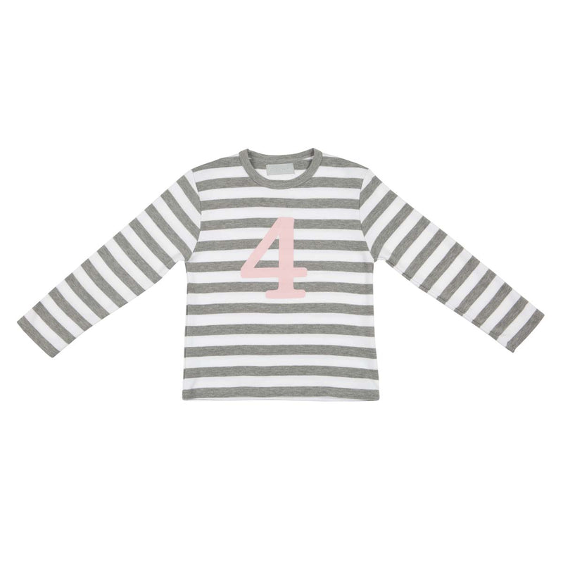 Grey Marl & Pink Number Tee 1-4