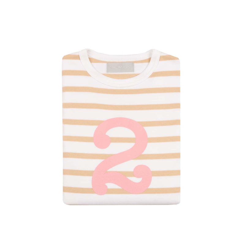 Biscuit & Pink Number Tee 1-4