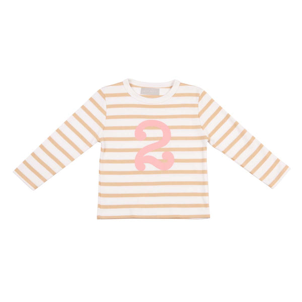 Biscuit & Pink Number Tee 1-4