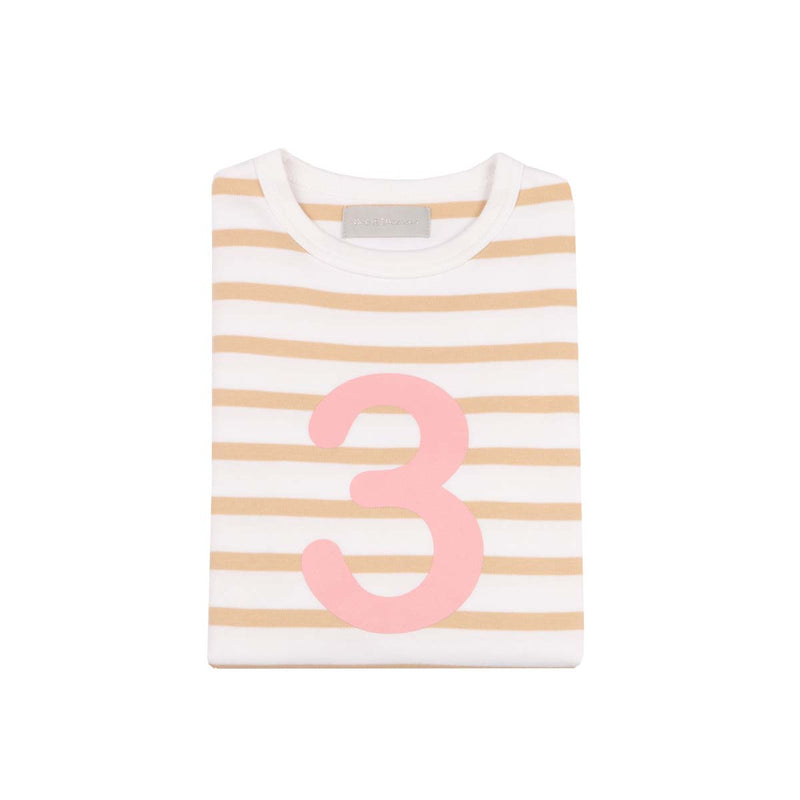 Biscuit & Pink Number Tee 1-4