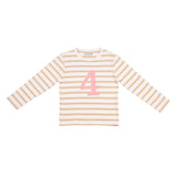 Biscuit & Pink Number Tee 1-4