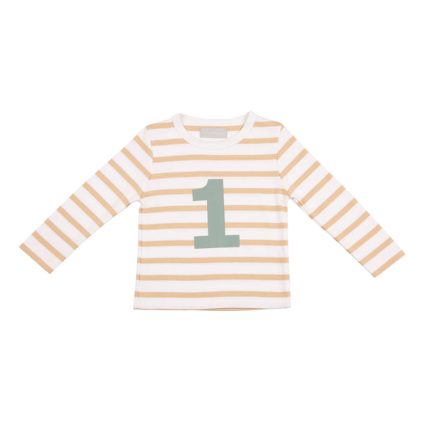 Number 1 Biscuit Striped Tee - Crane and Kind
