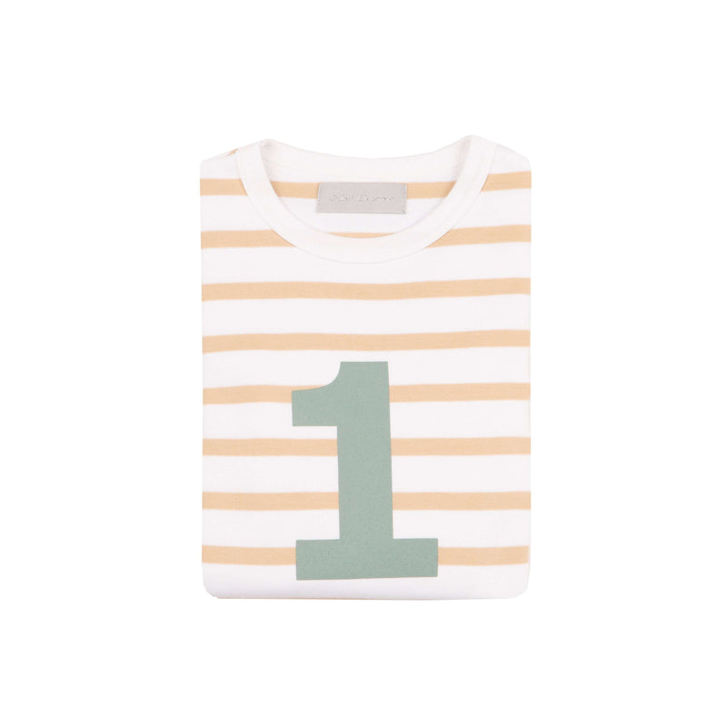 Number 1 Biscuit Striped Tee - Crane and Kind