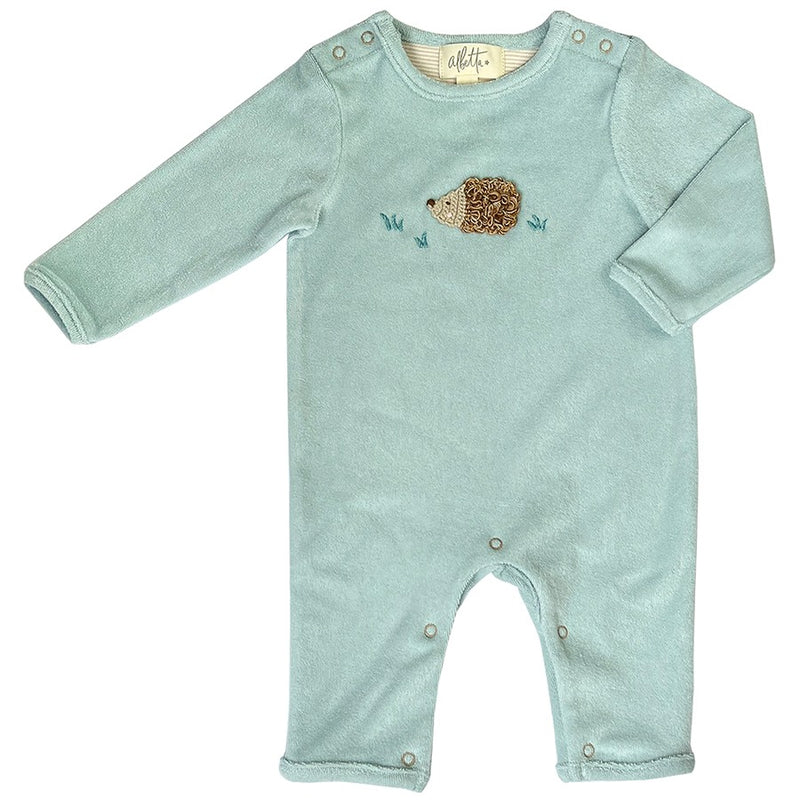 Crochet Hedgehog Dew Towelling Babygrow