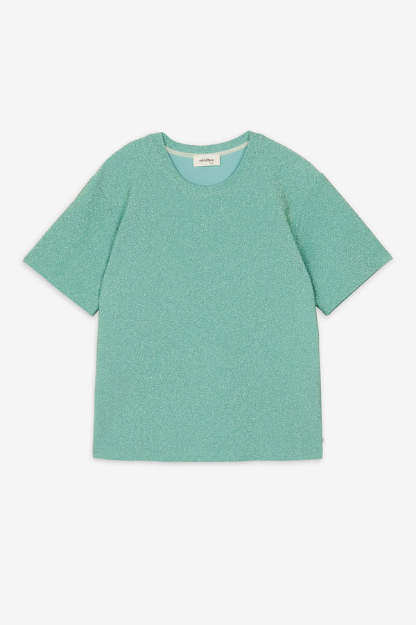 Sparkly Aqua T-Shirt with Lurex