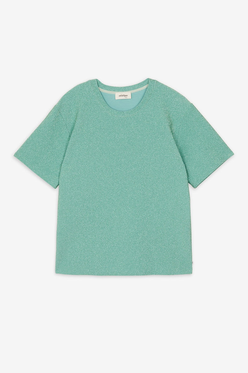 Sparkly Aqua T-Shirt with Lurex