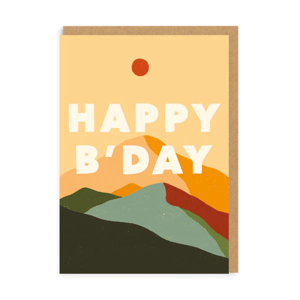 Happy Birthday Sun and Mountains Card