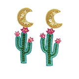 Desert Cactus Beaded Earrings